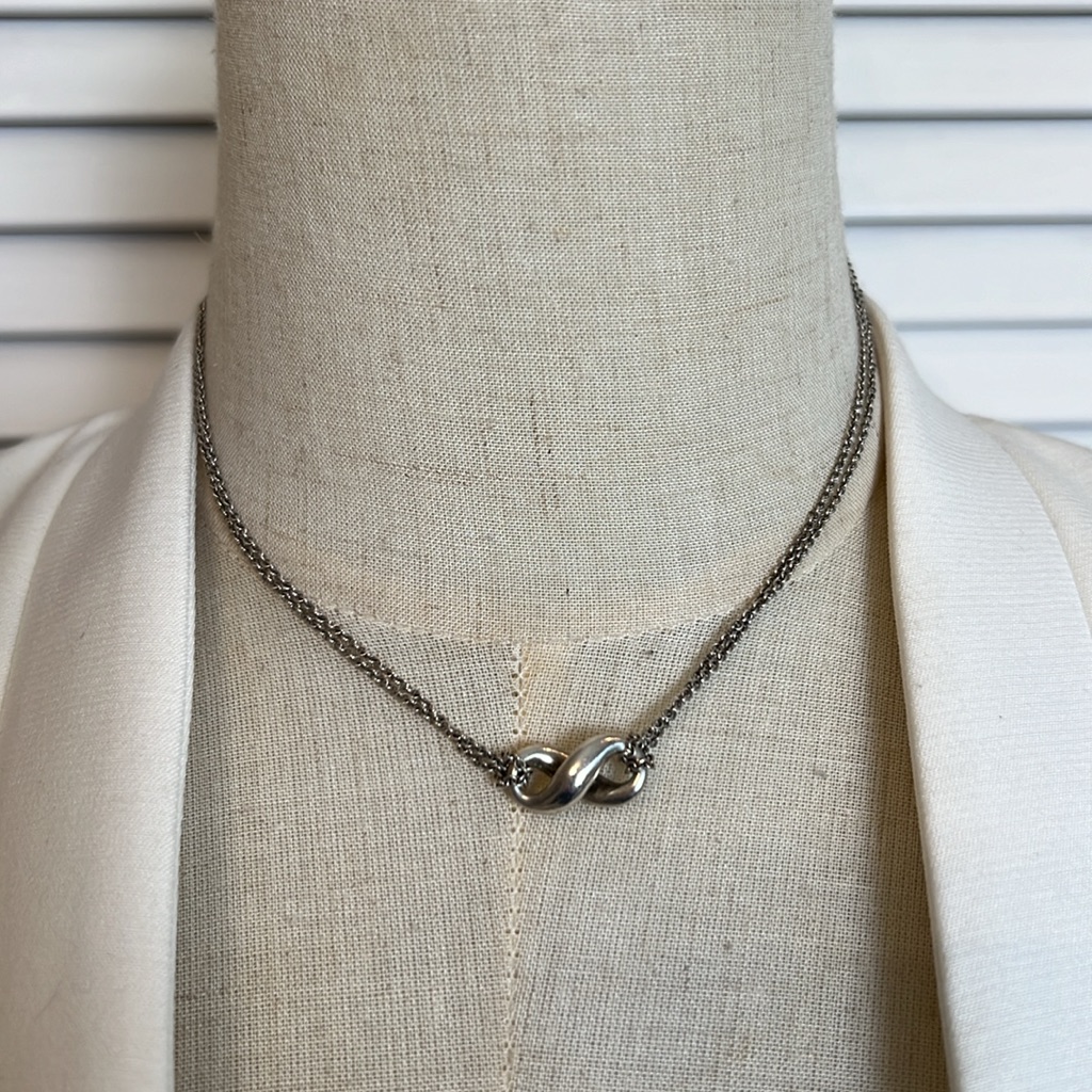 Tiffany Co Infinity Double Chain Pendant 285$